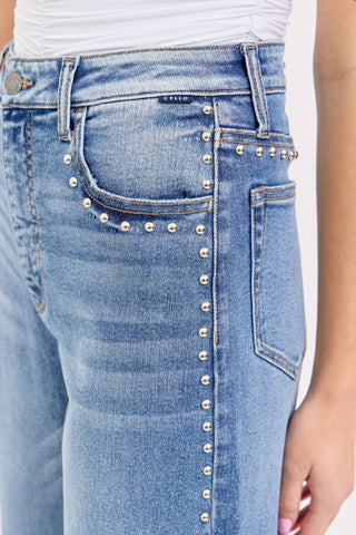 Gia Studded Wide Leg Jeans