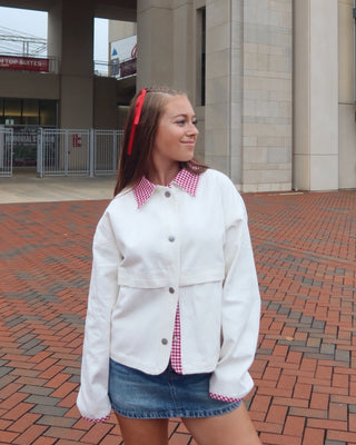 Gingham Game-Day Jacket