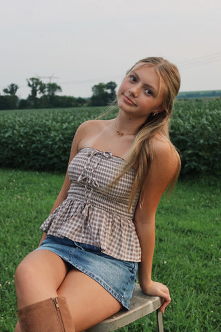 Gingham Muse Tube Top