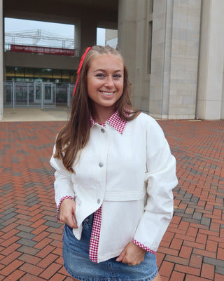 Gingham Game-Day Jacket