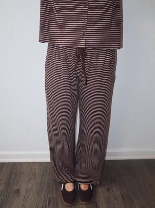 Soft Stripe Pants - Brown