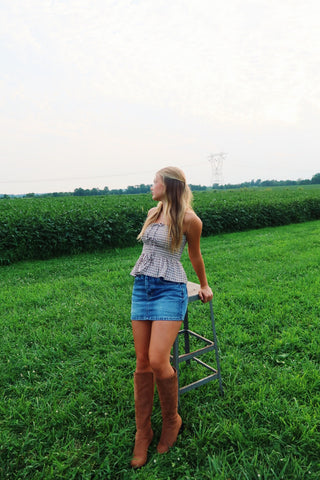 Gingham Muse Tube Top