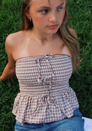 Gingham Muse Tube Top