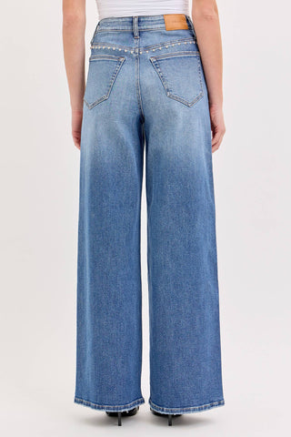 Gia Studded Wide Leg Jeans