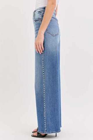 Gia Studded Wide Leg Jeans