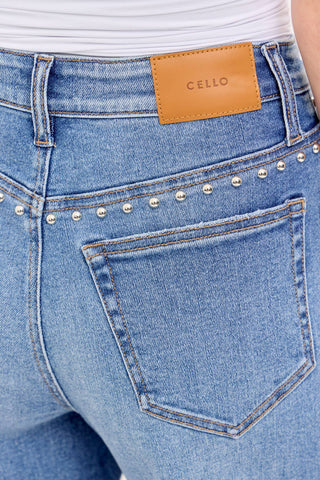 Gia Studded Wide Leg Jeans